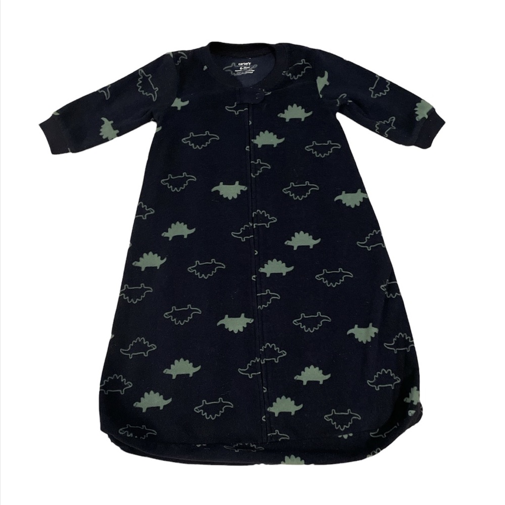🟣2/$10 Carter's fleece Sleep Bag sack blue and green dinosaur